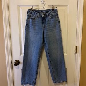 Old Navy OG Loose High-Rise Straight Leg Jeans Medium Wash Blue 6 Petite